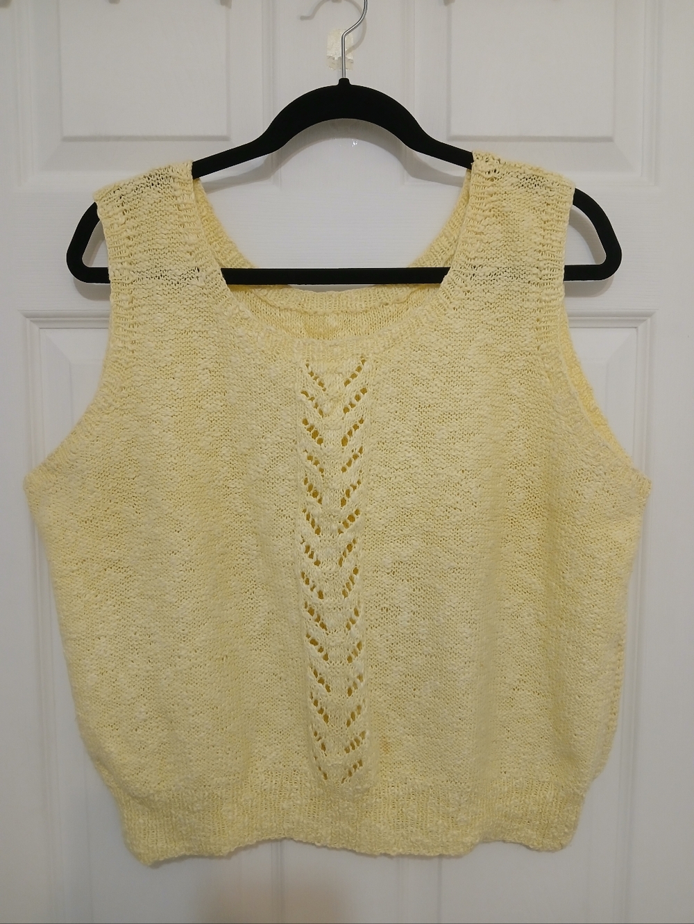 Vtg 90s Handknit Ladies 100% Cotton Summer Tank Top